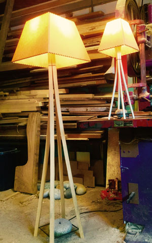 Prices from £395 for the tall one and £80 for the table lamp. Shades are personal choice.